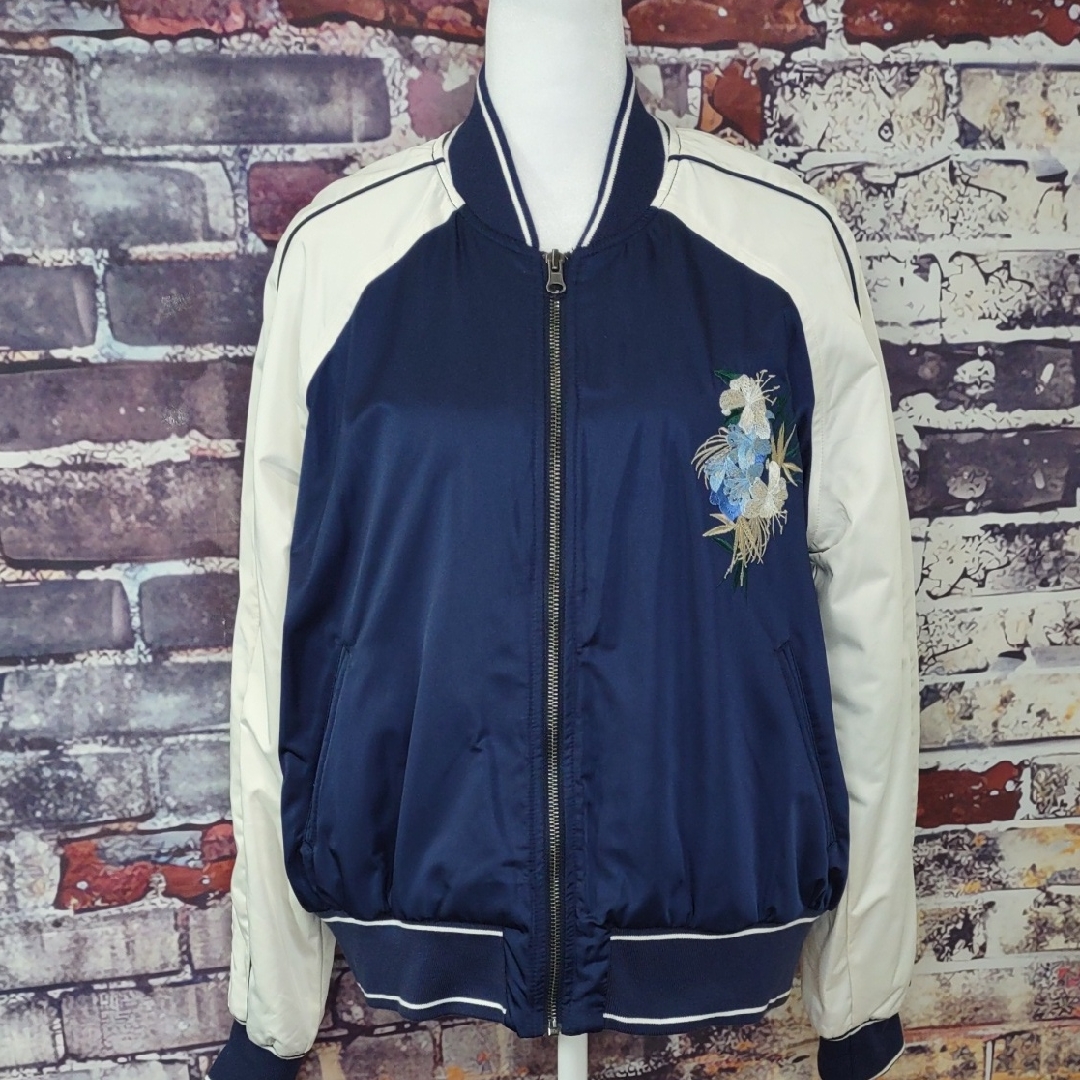 Gap Embroidered Satin Varsity Jacket